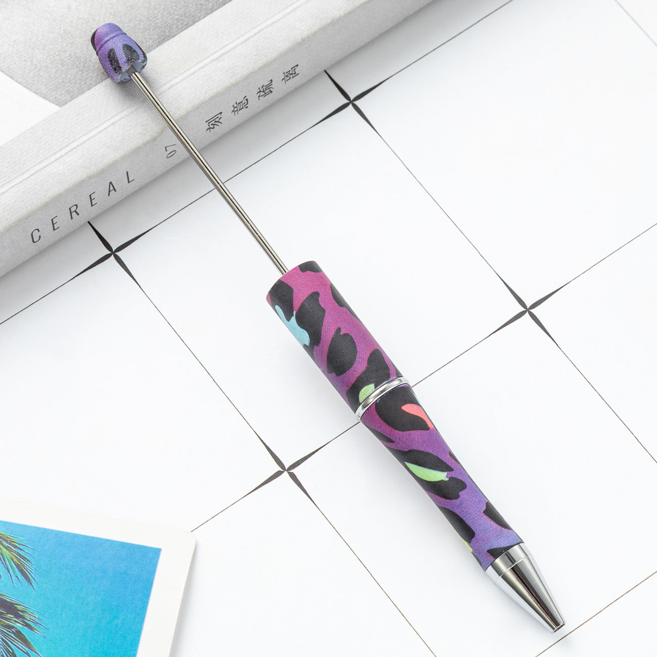 Wholesale 1000pcs Beadable Pens Cow Print Leopard Print Christmas Plastic Pen DIY for Beaded